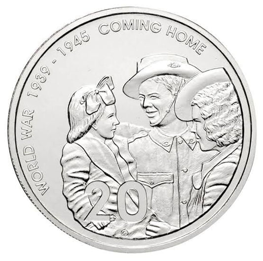 2005 60th Anniversary End of Second World War 20c coin Circulated