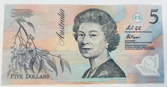 1992 $5 General Prefix Fraser / Cole Australian Banknote circulated