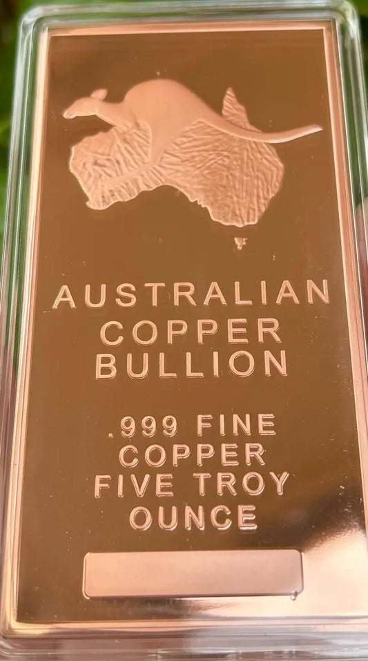 LARGE 5oz 999 Copper Bullion Bar "ACB - Australian Copper Bullion"