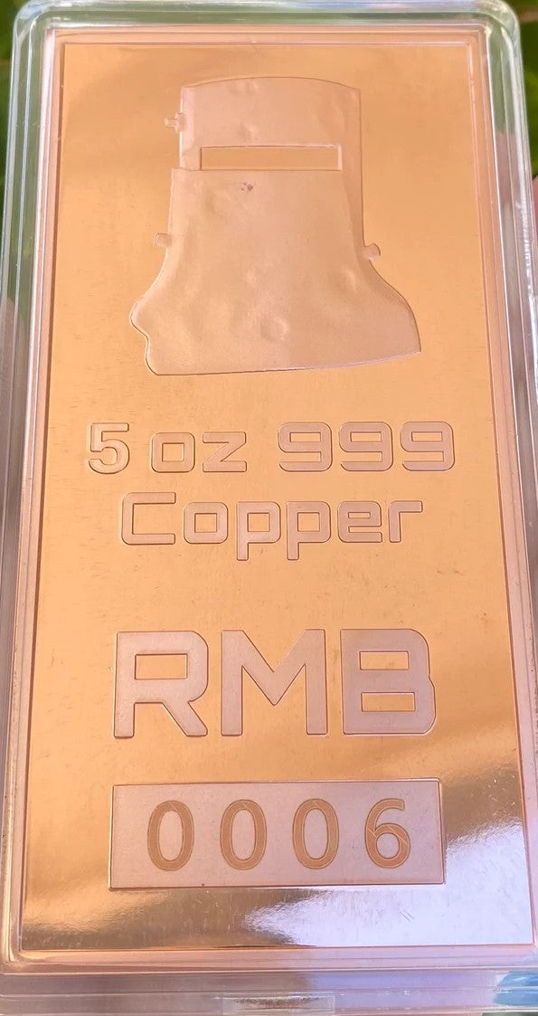 LARGE 5oz 999 Copper Bullion Bar "Ned Kelly"