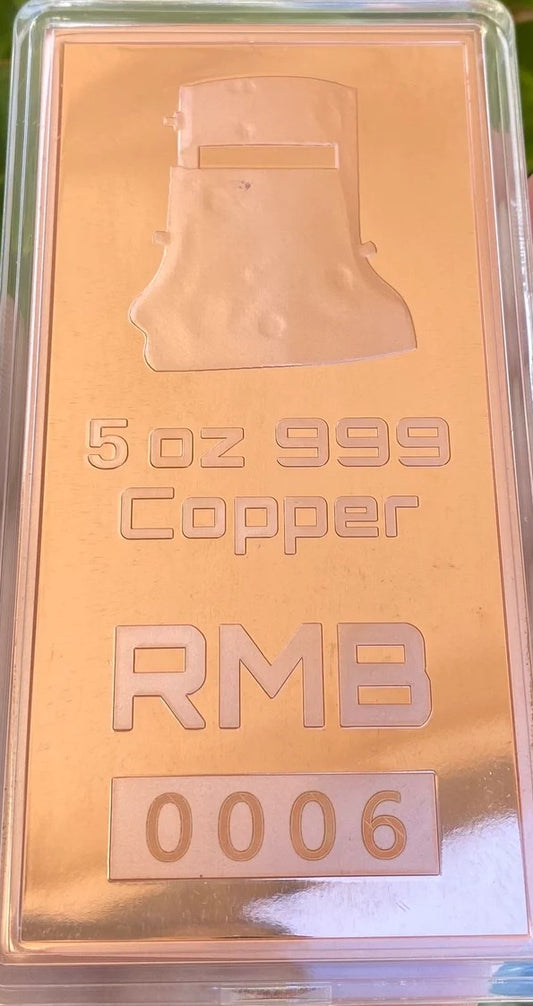 LARGE 5oz 999 Copper Bullion Bar "Ned Kelly"