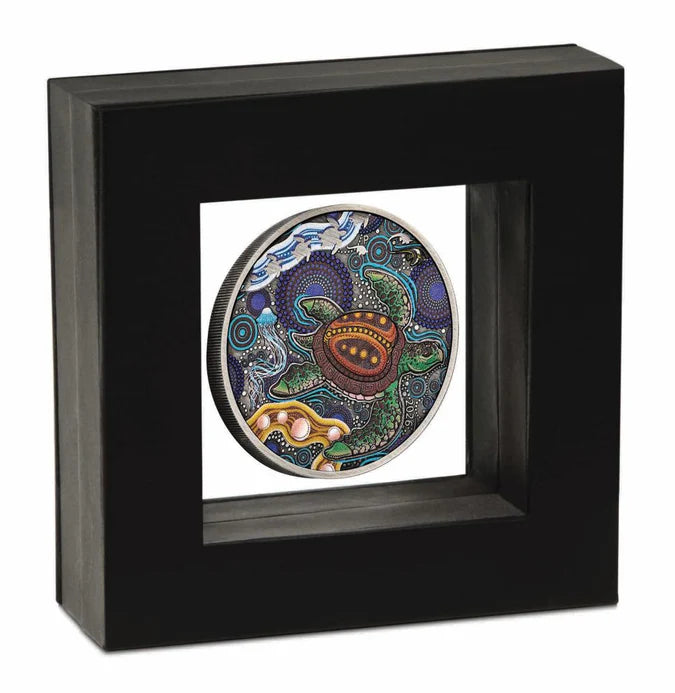 NEW RELEASE - 2026 Turtle Yaunati $2 Australia Colour 2oz Silver Antique Coin