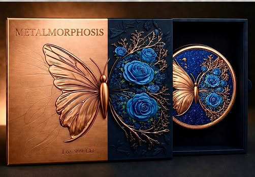 PRE ORDER - METALMORPHOSIS 1 OZ .999 COPPER BUTTERFLY ART COIN