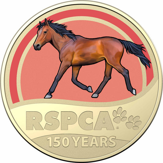Australia 2021 RSPCA 150 Years Horse $1 Coloured UNC Coin