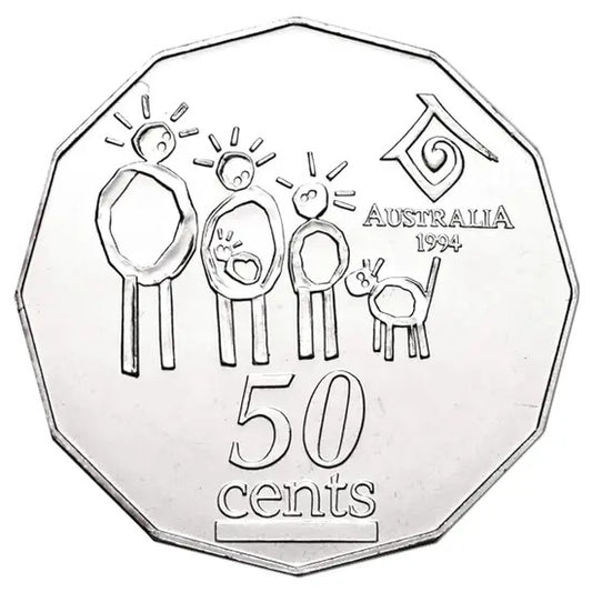 1994 Year Of The Family 50c circulated coin