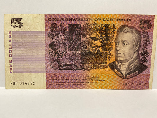 1972 Phillips/Wheeler Commonwealth of Australia $5 paper banknote circulated condition