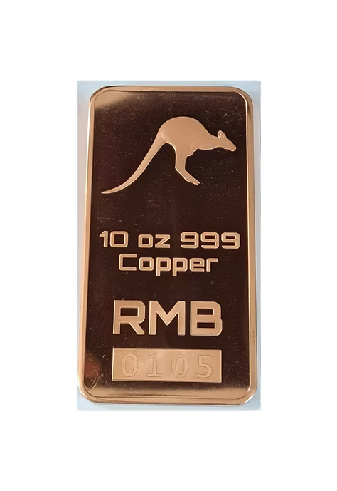 Extra large 10 Oz .999 copper bullion bar "KANGAROO"