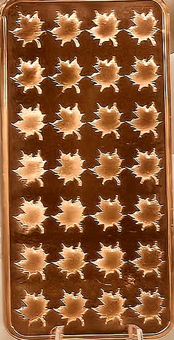 Extra large 10 Oz .999 copper bullion bar "CANADIAN MAPLE”