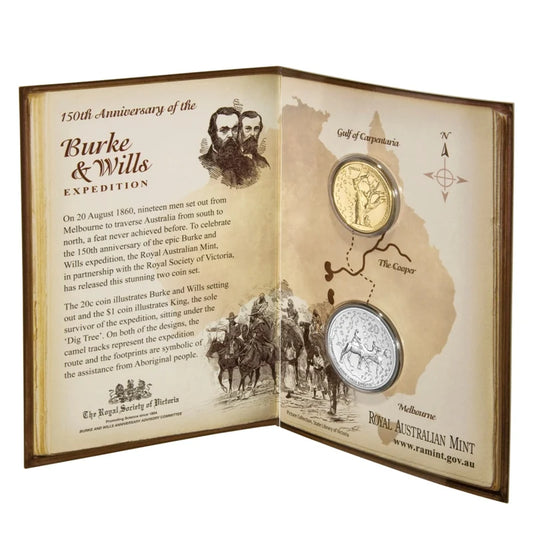 2010 Royal Australian Mint 150th Anniversary of Burke and Wills Two Coin Mint Set
