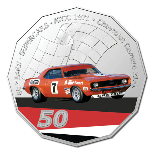 2020 50c Australian Supercars - Chevrolet Camaro ZL-1 uncirculated