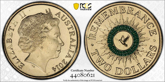 2014 Green Dove Remembrance - Colorized PCGS MS67