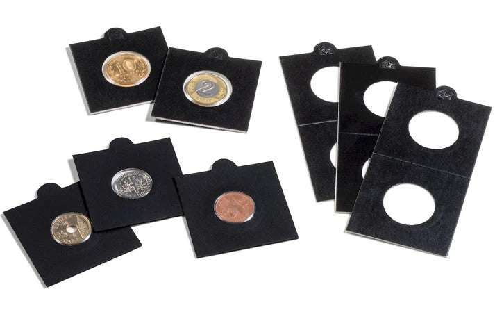 Lighthouse MATRIX BLACK 22.5mm SUIT $2 Self Adhesive 2"x2" MATRIX Coin Holders pack of 25