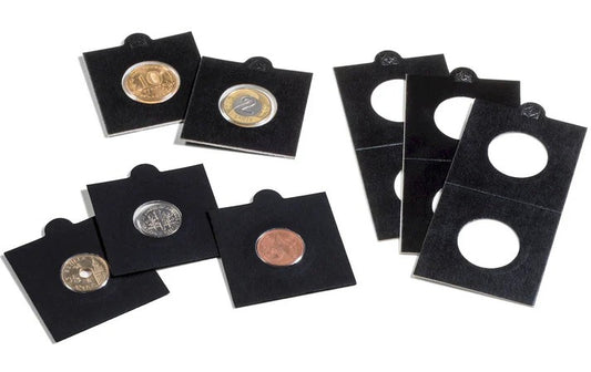Lighthouse MATRIX BLACK 22.5mm SUIT $2 Self Adhesive 2"x2" MATRIX Coin Holders pack of 25