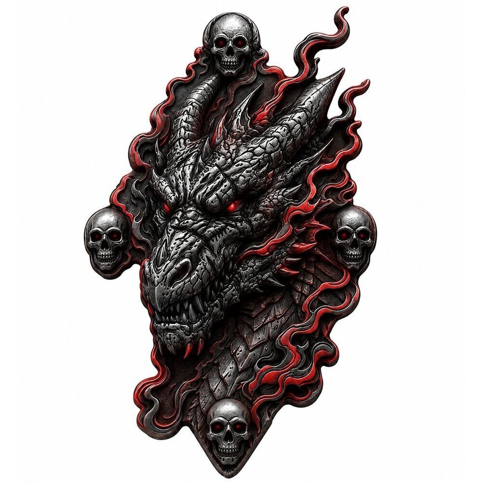 PRE ORDER - Death Dragon UHR Shaped Colorized 5 oz Copper Medal