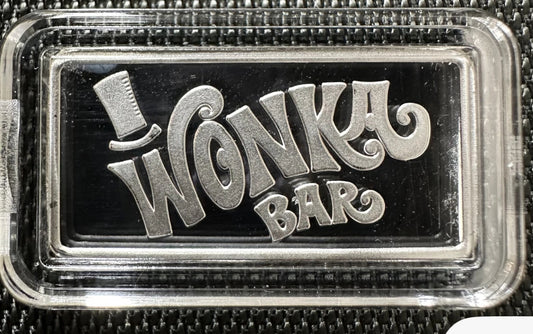 Mini Fractional Silver 5 gram Rectangular Bar - Wonka Golden Ticket Bar