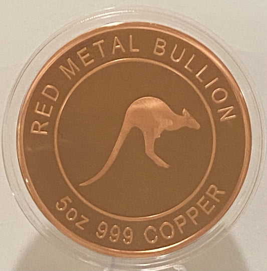 Large 5 Oz .999 copper bullion round “KANGAROO”