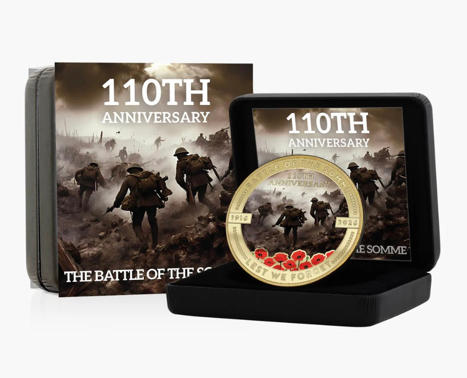 Battle of the Somme 110th Anniversary 50mm Gold-Plated Coin Luxe Edition