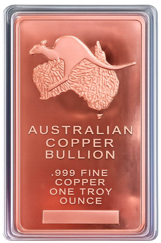 1oz 999 Copper Bullion Bar "ACB - Harbour Bridge & Kangaroo"