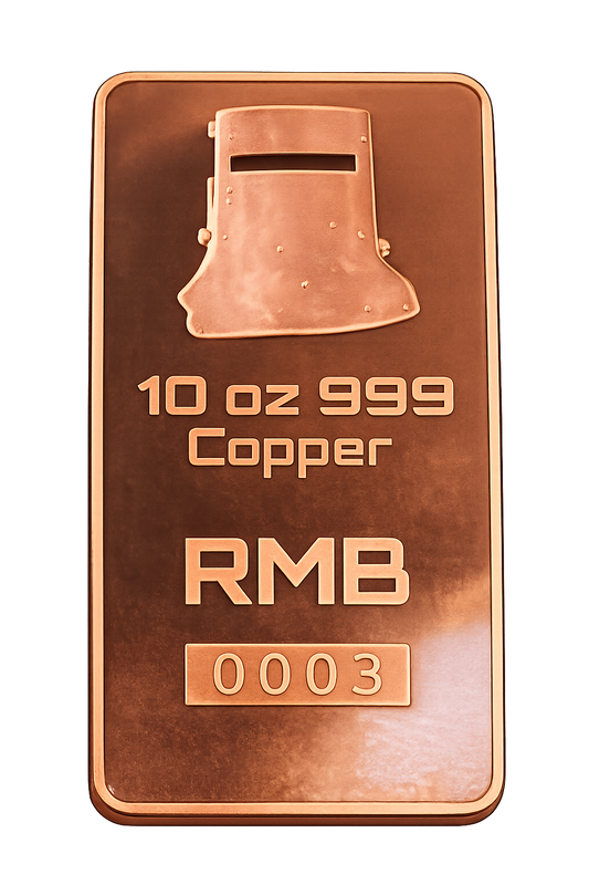 Extra Large 10oz 999 Copper Bullion Bar "Ned Kelly"