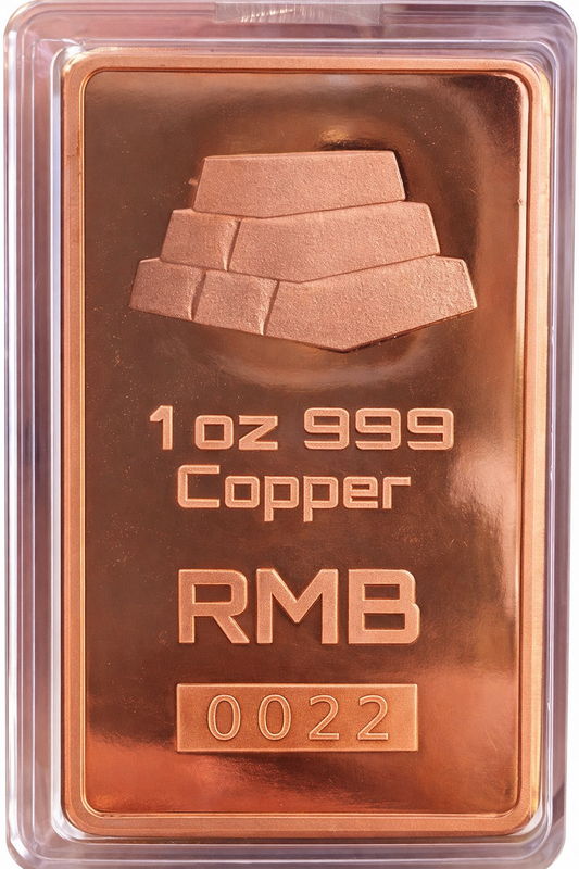 1oz 999 Copper Bullion Bar "Bullion Bar Stack"