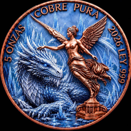 PRE ORDER - Ice dragon libertad tribute 5 Oz copper round