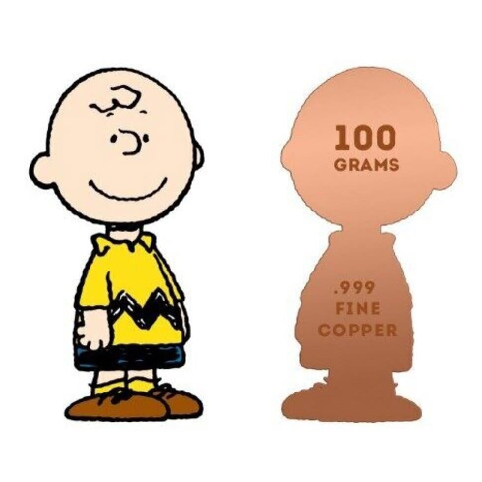 Peanuts Charlie Brown 3.5 Oz copper collectable