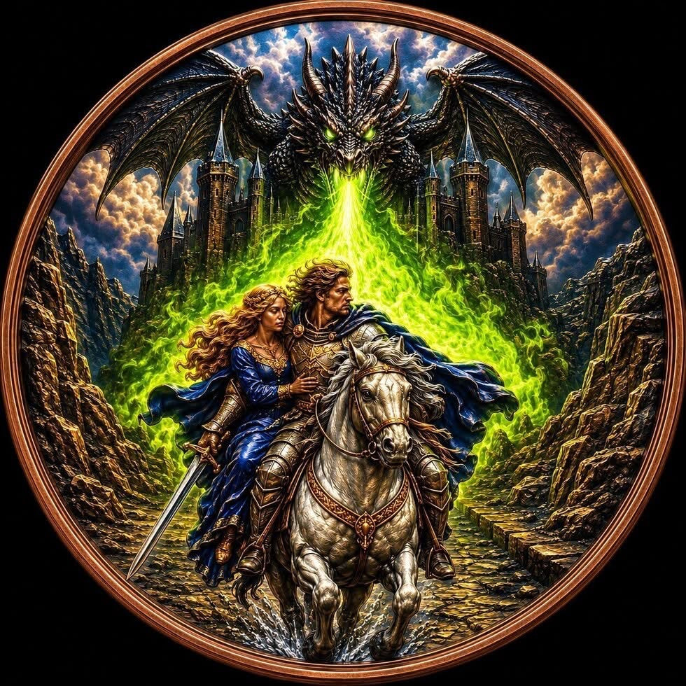 Legend of Lancelot Colorized 5 oz Copper Medal EOI