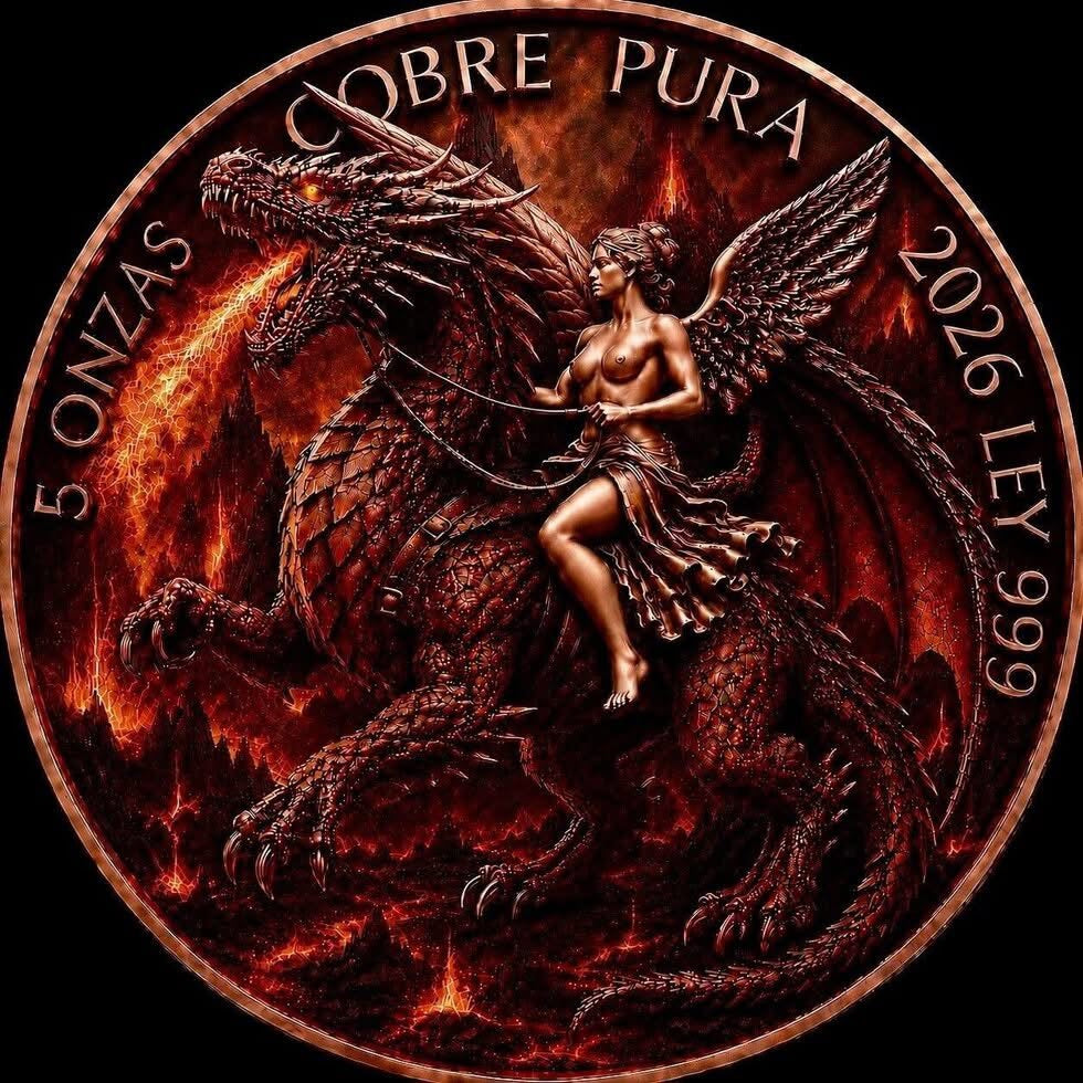 Fire Dragon Libertad Tribute 5 oz Copper Medal