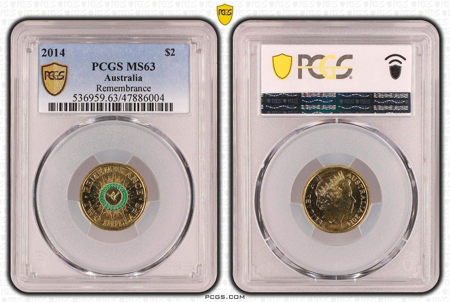 2014 PCGS MS63 GREEN DOVE