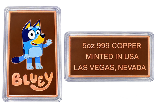 New Bluey Limited edition 5 Oz .999 copper bar