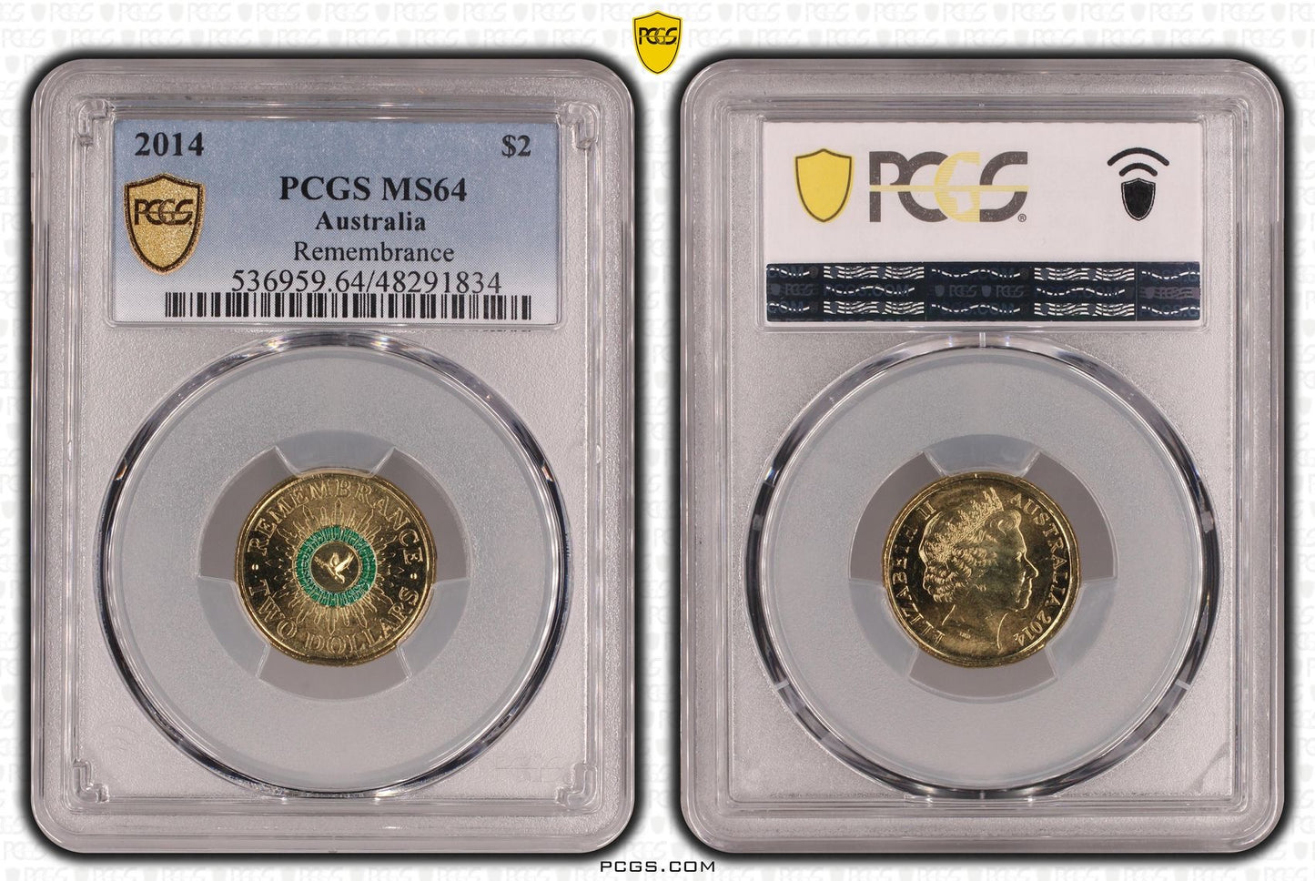 2014 PCGS MS64 GREEN DOVE
