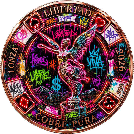 PRE ORDER - Libertad Neon Poker Chip Colorized 1 oz Copper Round