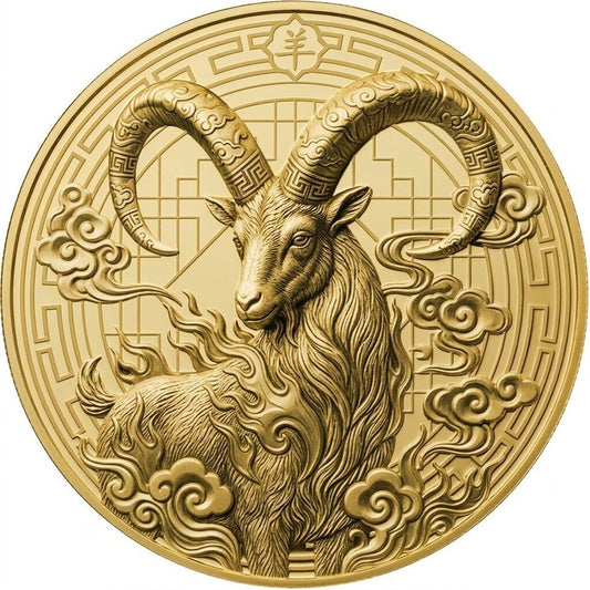 PRE ORDER - YEAR OF THE GOAT 1/200 Oz Gold Coin 25$ Liberia 2026