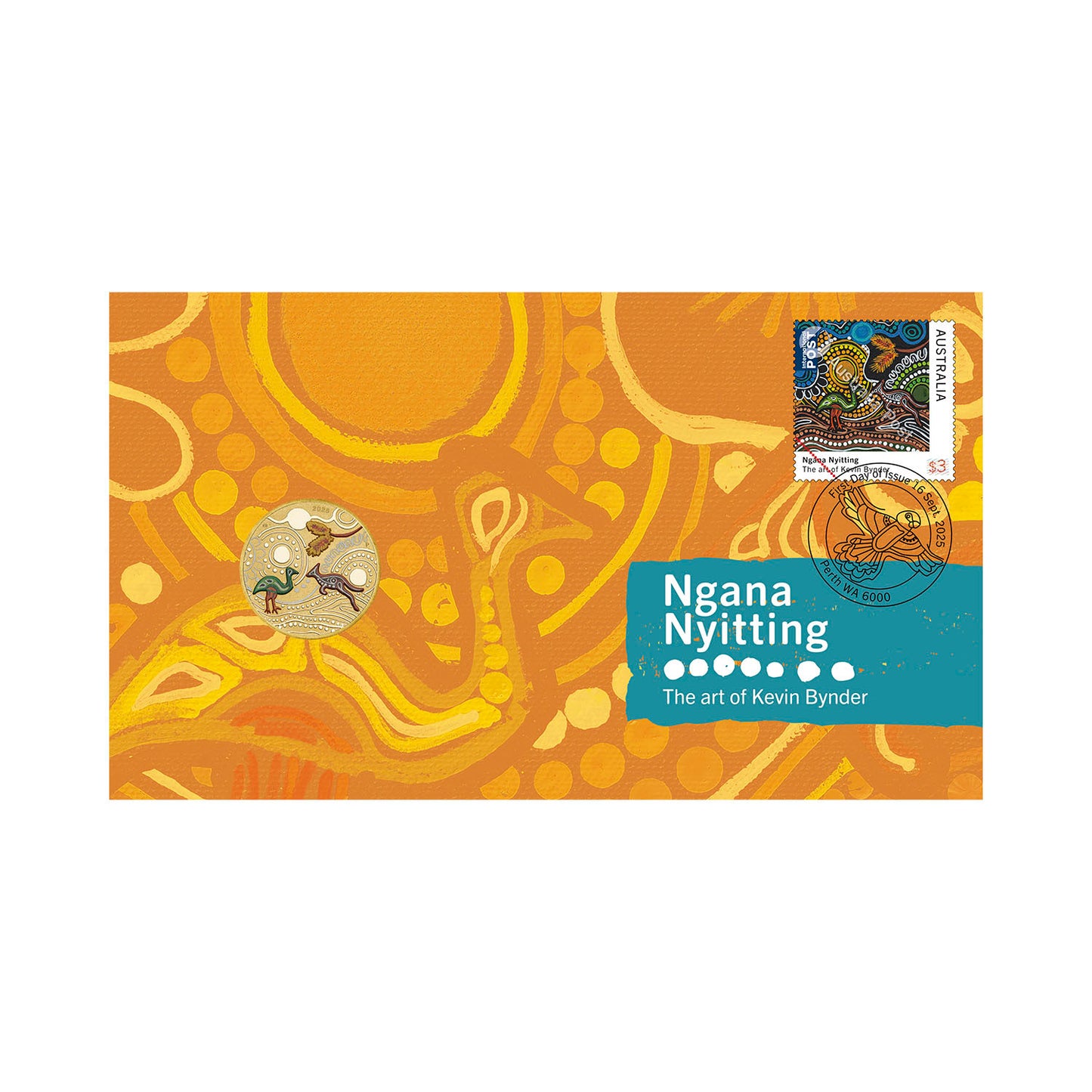 Ngana Nyitting – The Art of Kevin Bynder Green Emu Postal Numismatic Cover (PNC)