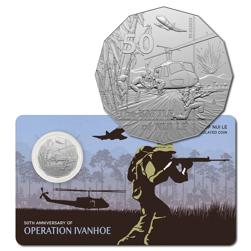 50c 2021 Battle of Nui Le UNCIRCULATED on card