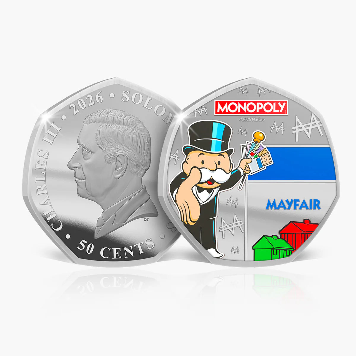 Monopoly Legends of the Board - "Mayfair" .999 silver plated proof like 50c coin