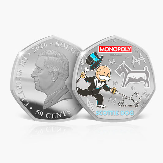 Monopoly Legends of the Board - "Scottie Dog" .999 silver plated proof like 50c coin