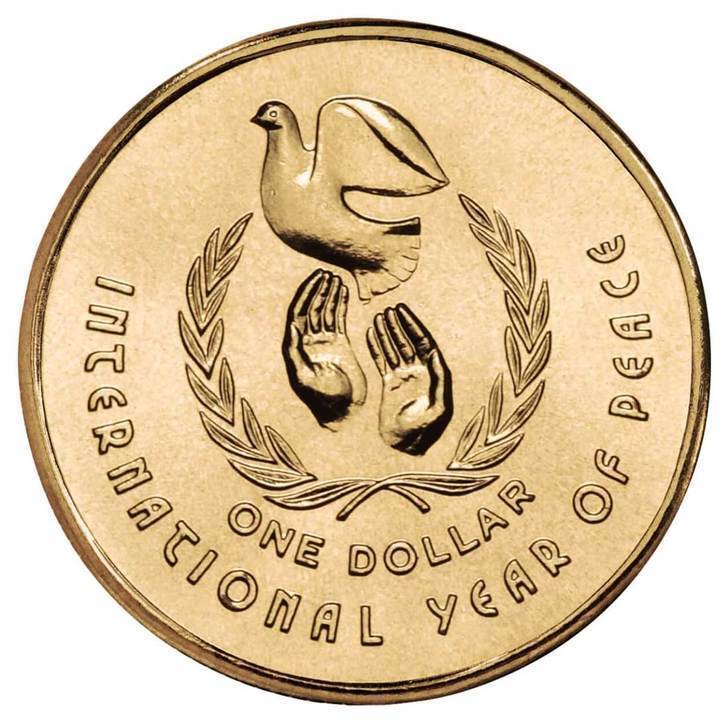 1986 INTERNATIONAL YEAR OF PEACE $1 UNC