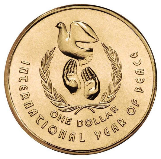 1986 INTERNATIONAL YEAR OF PEACE $1 UNC