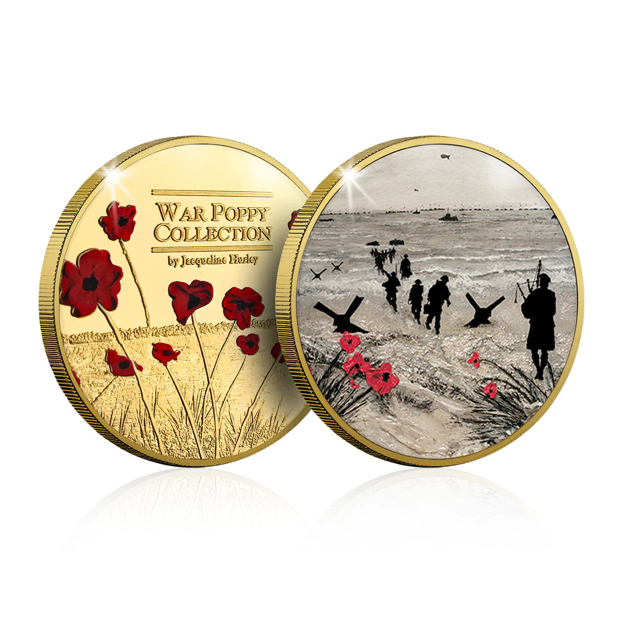 War Poppy 'Poppies and Pipes' Gold-plated Commemorative