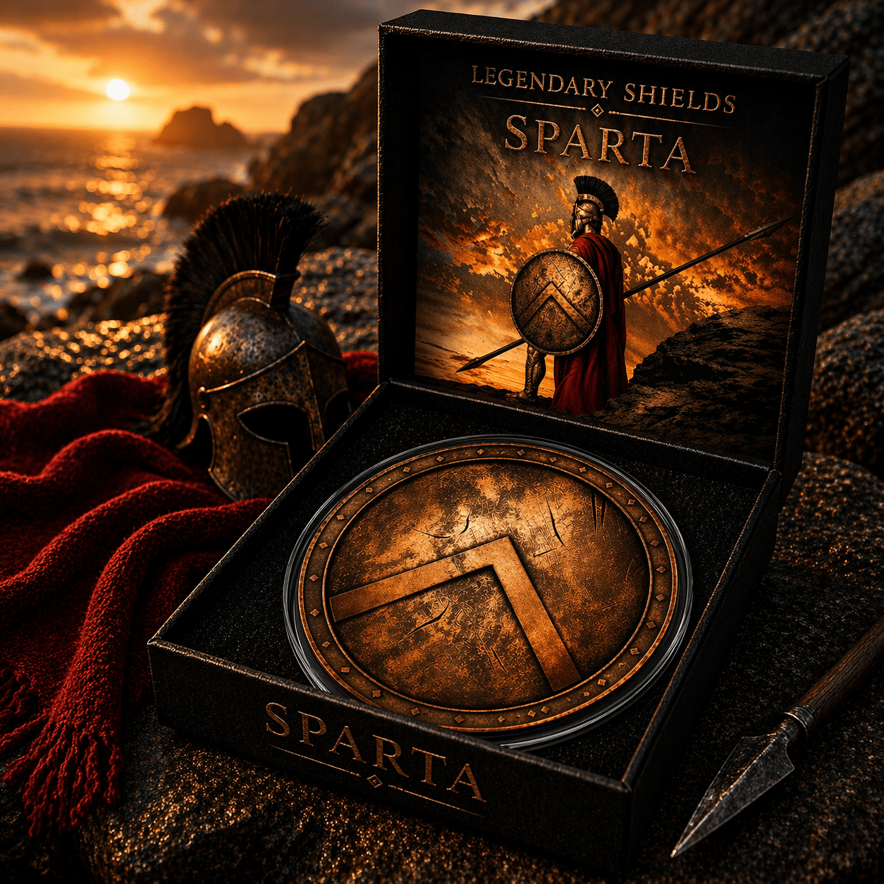 PRE ORDER - LARGE 2026 "Legendary Shields Sparta" .999 5oz Copper Shield