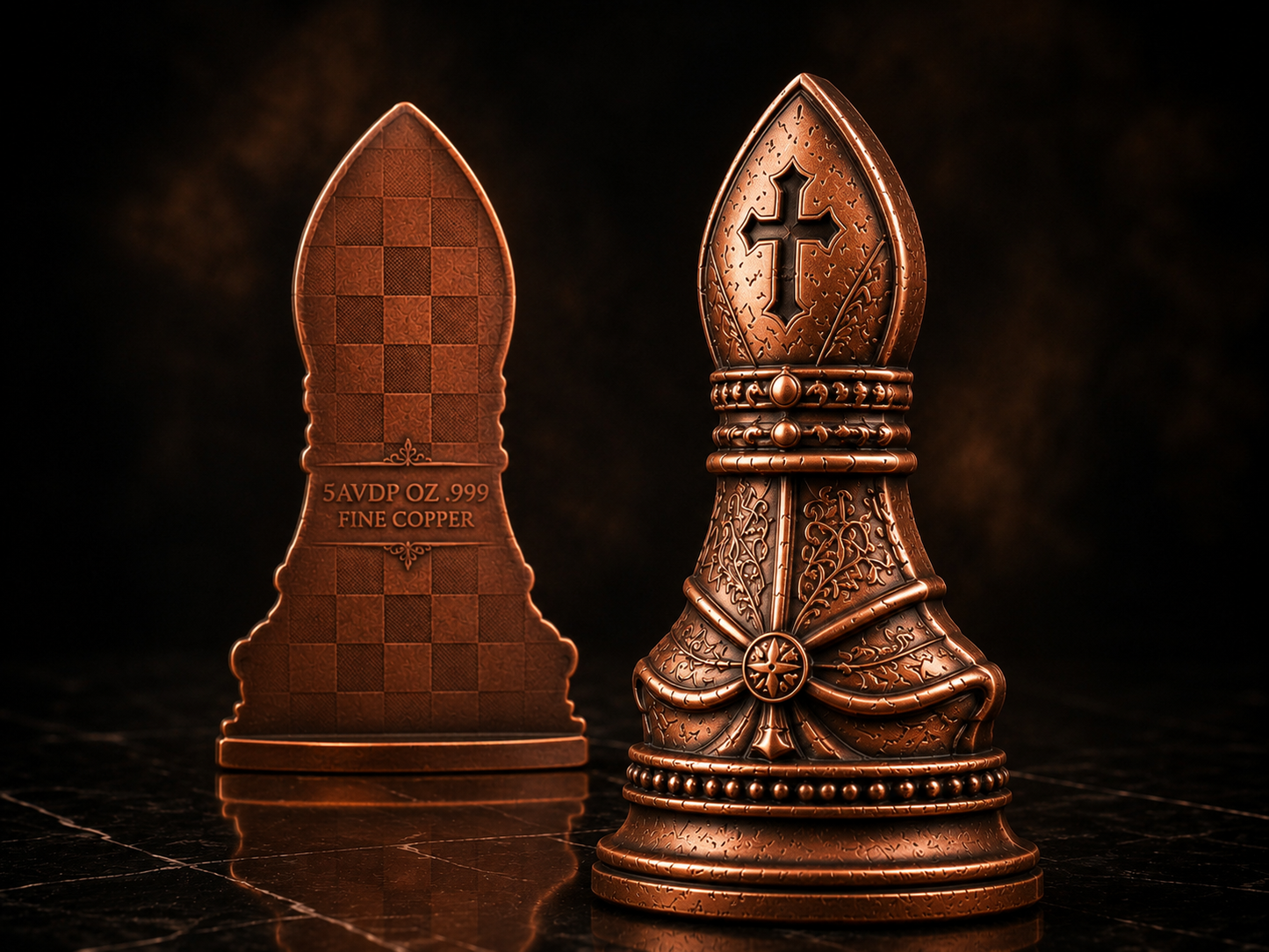 PRE ORDER - ♝ THE BISHOP — 5 AVDP OZ .999 Fine Copper Chess-Inspired Bishop