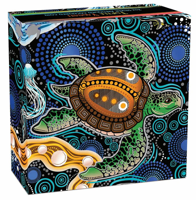 NEW RELEASE - 2026 Turtle Yaunati $2 Australia Colour 2oz Silver Antique Coin