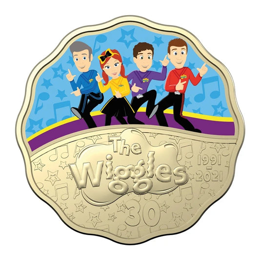 2021 The Wiggles 30 Years Anniversary Thirty Cent (30c) Coloured Uncirculated coin