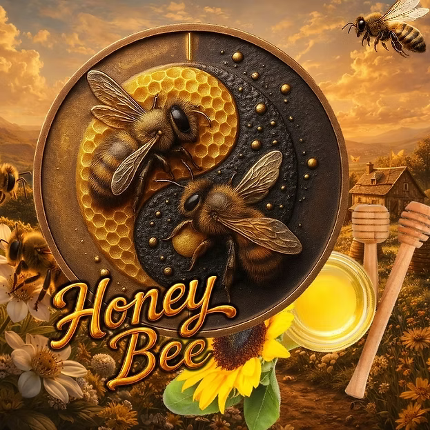 PRE ORDER - HONEY BEE Yin Yang 1 Oz .999 Copper Round Italy 2026