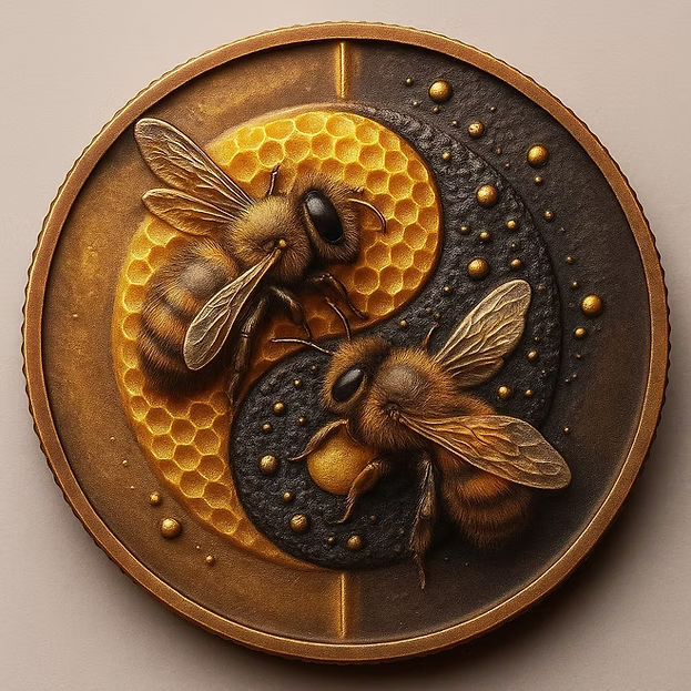 PRE ORDER - HONEY BEE Yin Yang 1 Oz .999 Copper Round Italy 2026