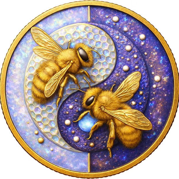 HONEY BEE Yin Yang Blueberry 1 Oz .999 Copper Round Italy 2026 - PRE ORDER