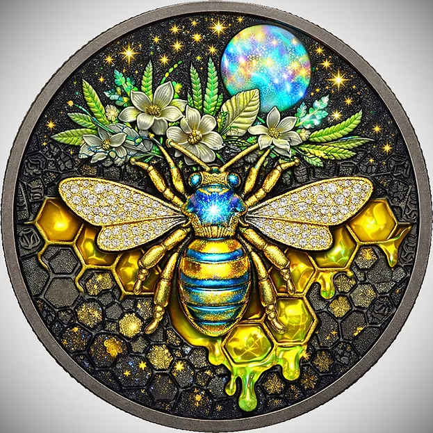 EXCLUSIVE BEE Glitter Wings 1 Oz .999 Copper Round Italy 2026