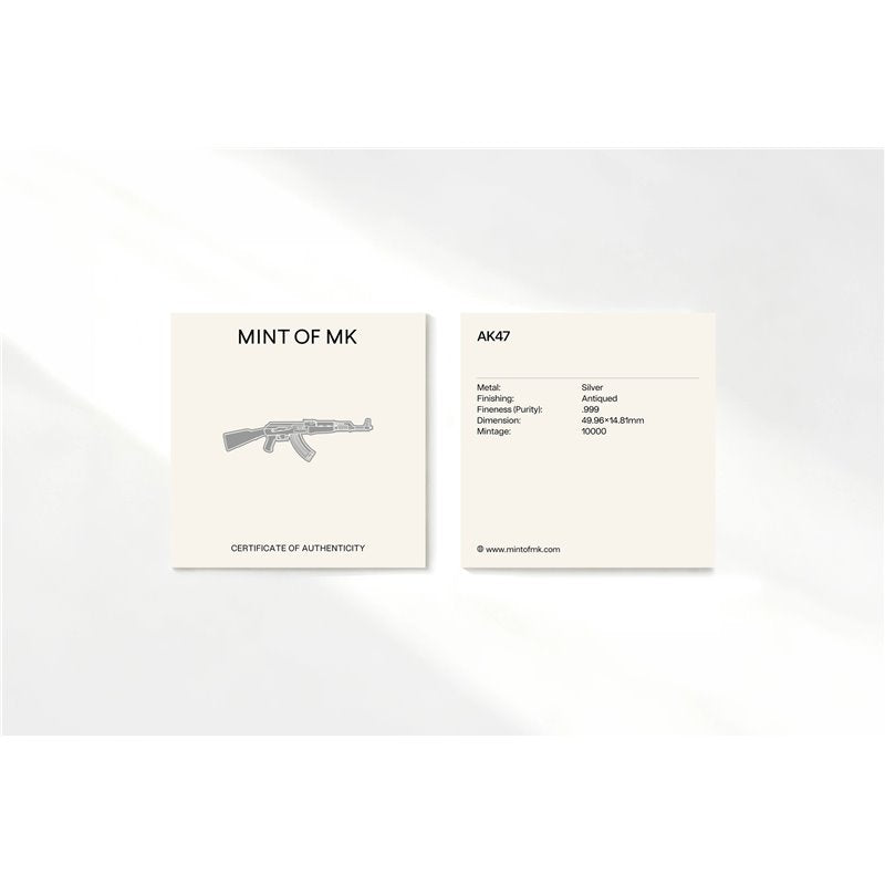 PRE ORDER - AK-47 Shaped 2g Silver Medal