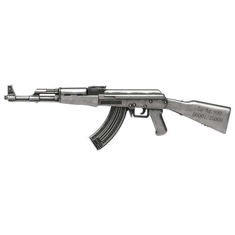 PRE ORDER - AK-47 Shaped 2g Silver Medal